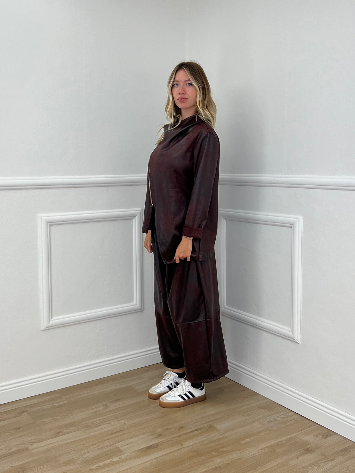 Pantalone Gaucho Baggy Used 4840 Burgundy