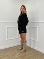 Bomber Scamosciato D28021 Nero