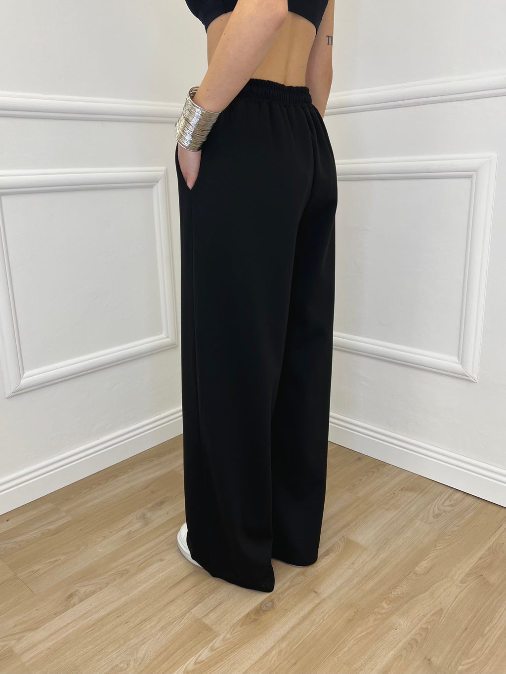 Pantalone a Palazzo Viscosa 25413 Nero