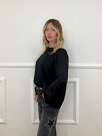 Blusa In Raso Lumina LD6110 Nero