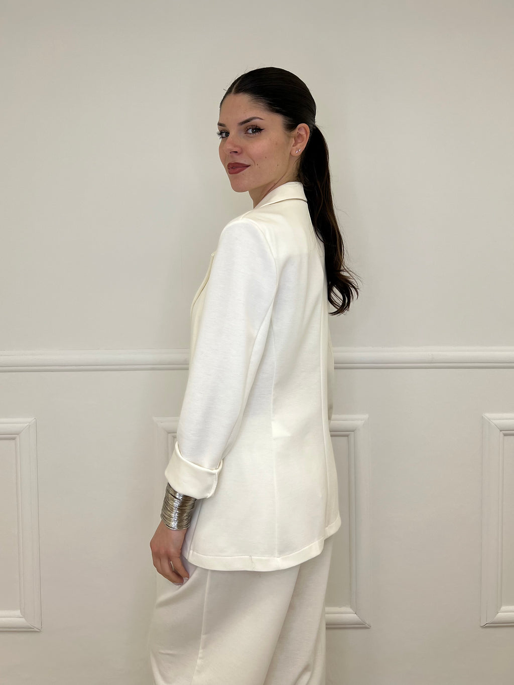 Blazer in Viscosa 27435 Panna