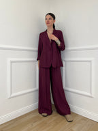 Tailleur In Lino e Tencel 26301 Burgundy