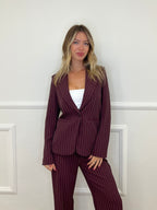 Tailleur Gessato Monopetto 83459 Burgundy