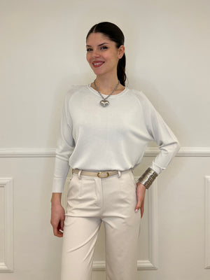 Maglia in Filo di Viscosa J185 Ecru