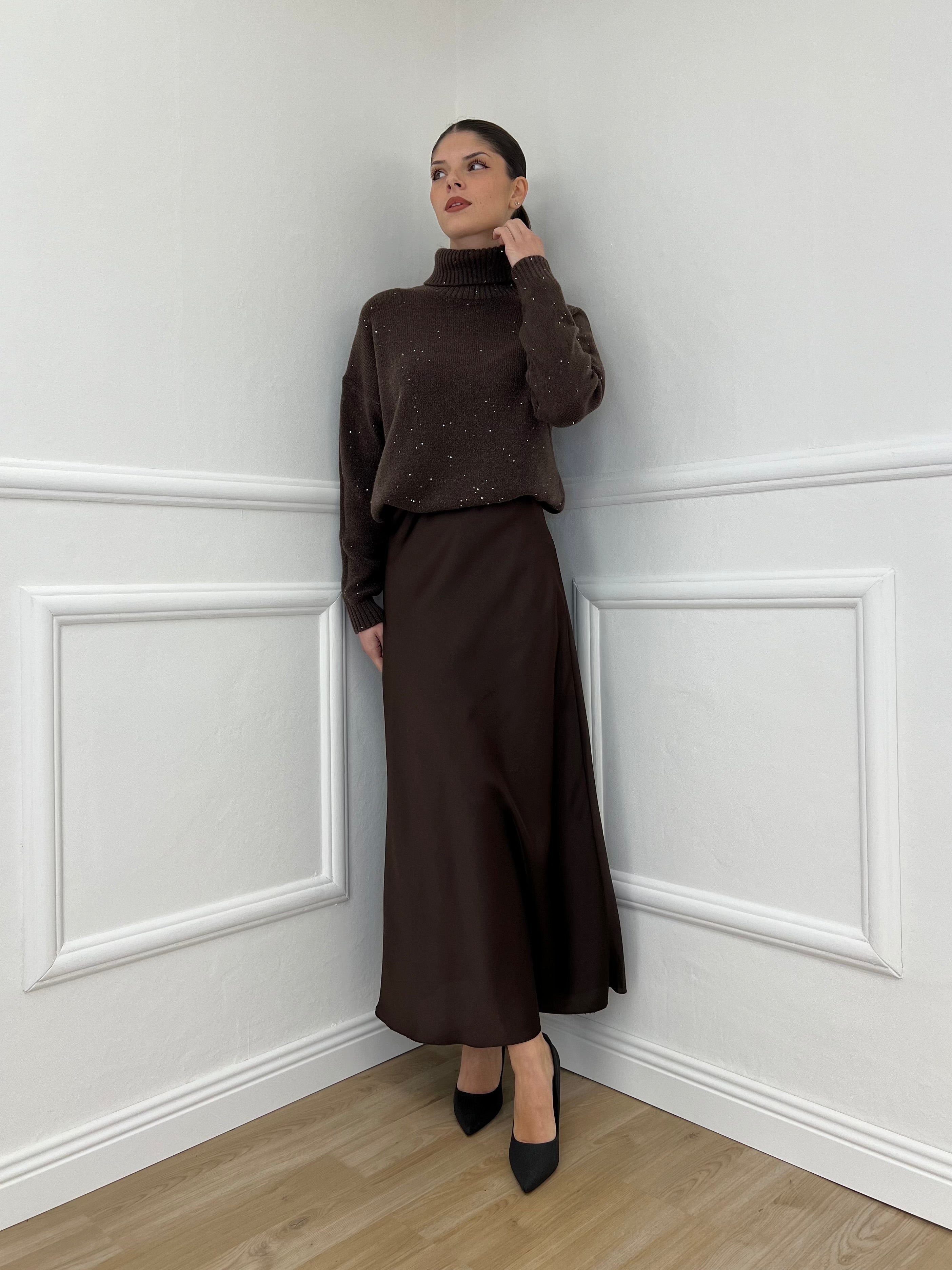 Dolcevita Micro Paillettes 25100 Marrone