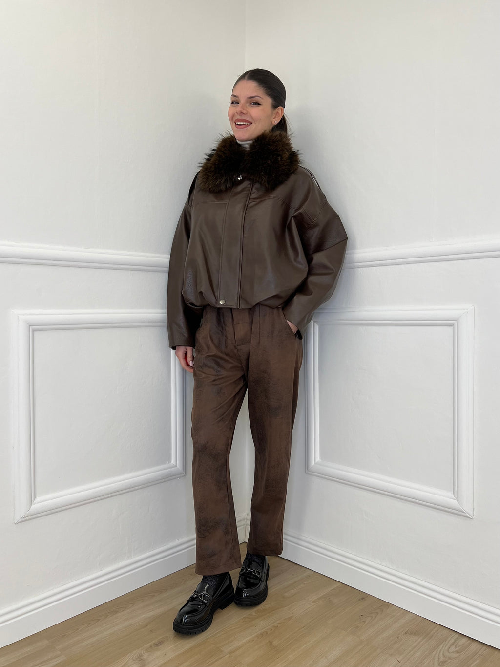 Bomber Collo Pelliccia 19279 Moro