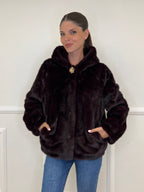 Pelliccia Gioiello Cappuccio C039 Bordeaux - Bazar Abbigliamento