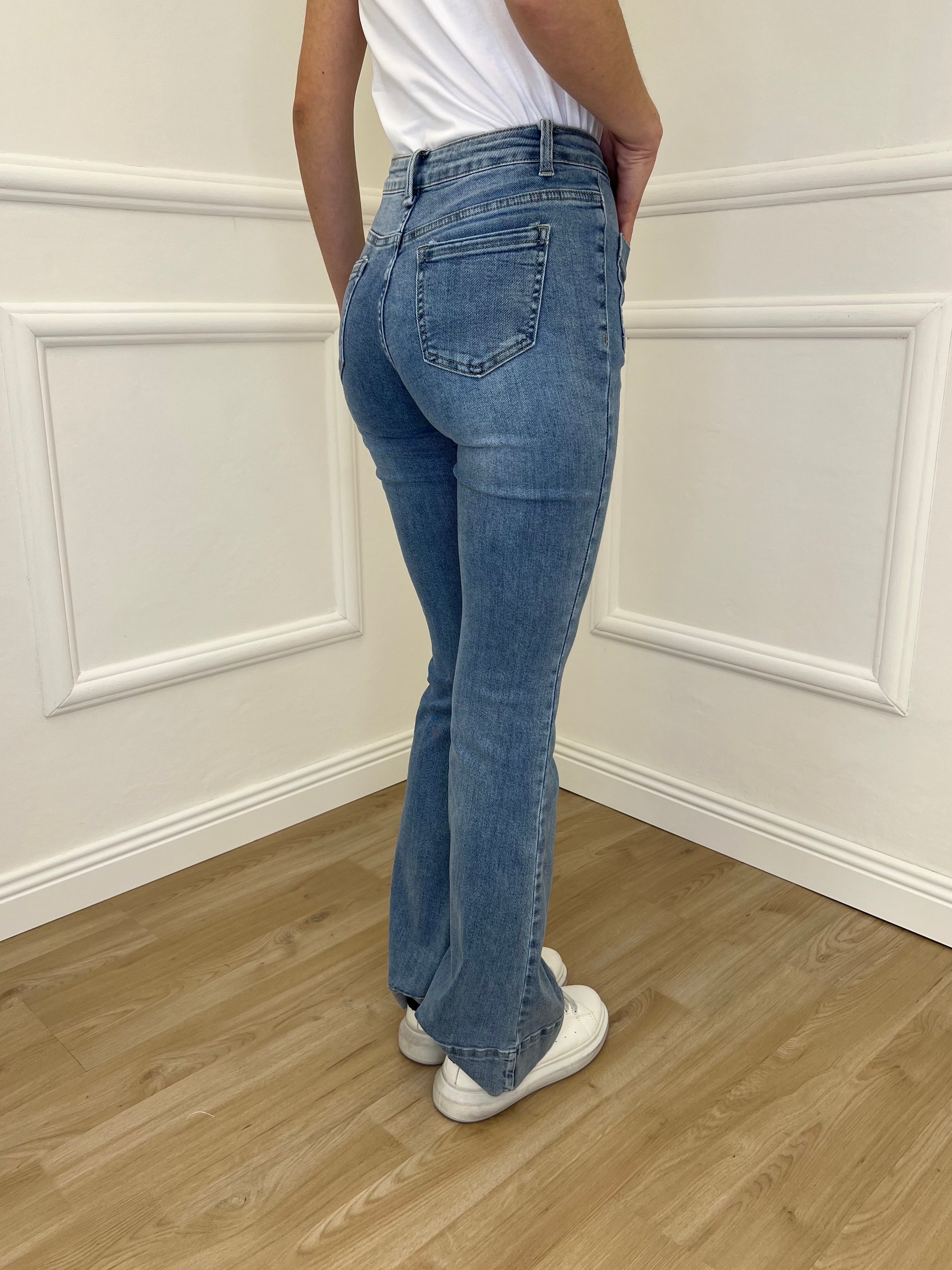 Jeans Flare Tasche Frontali 2305