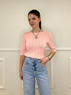Maglia Trecce Barchetta 6524 Rosa