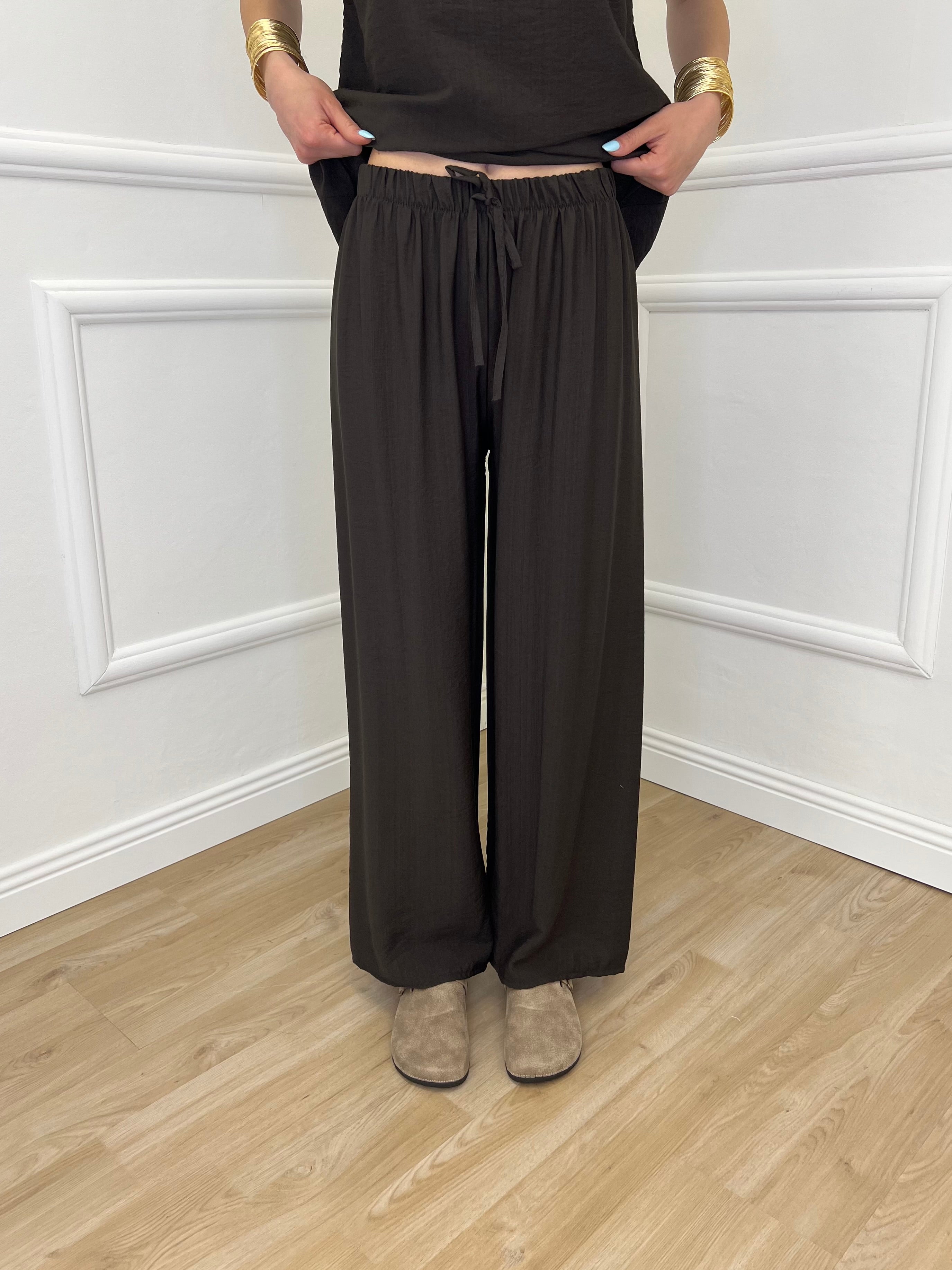 Completo Froissé In Viscosa 8262 Marrone