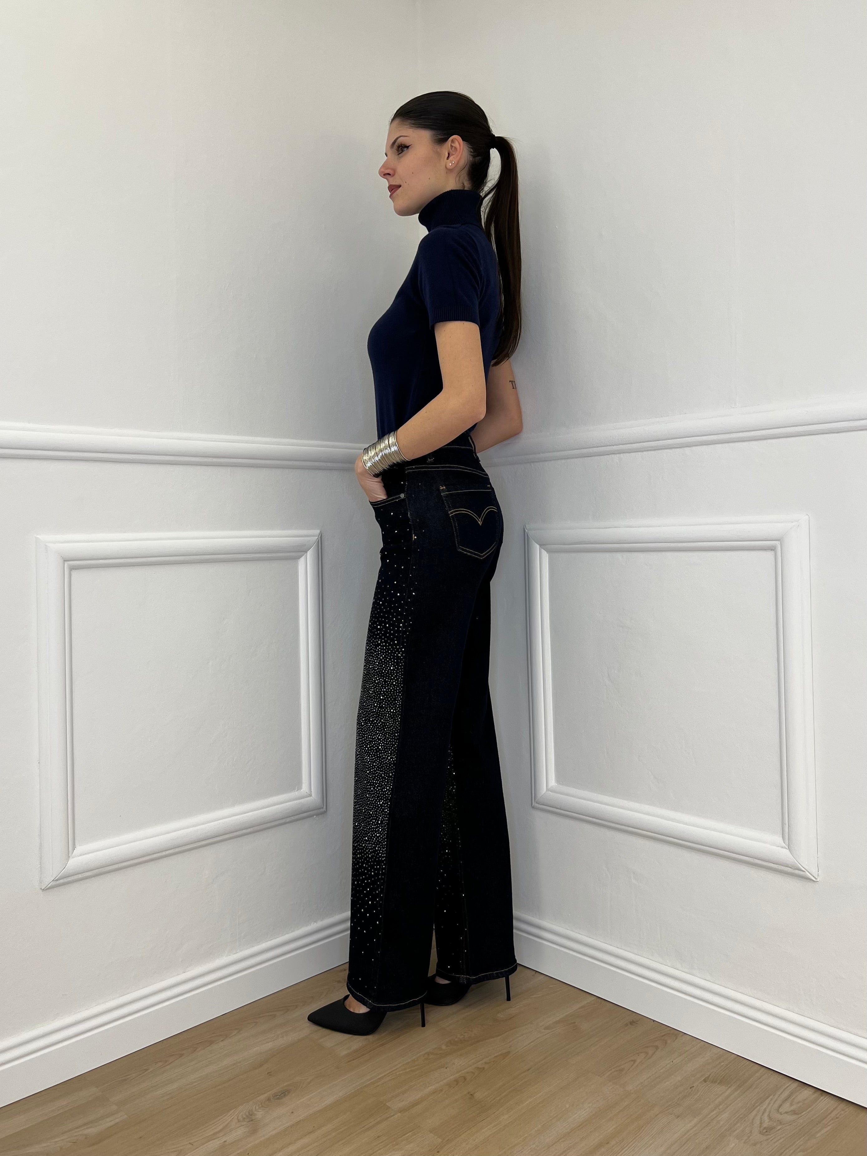 Jeans Strass 2377 Blue Black