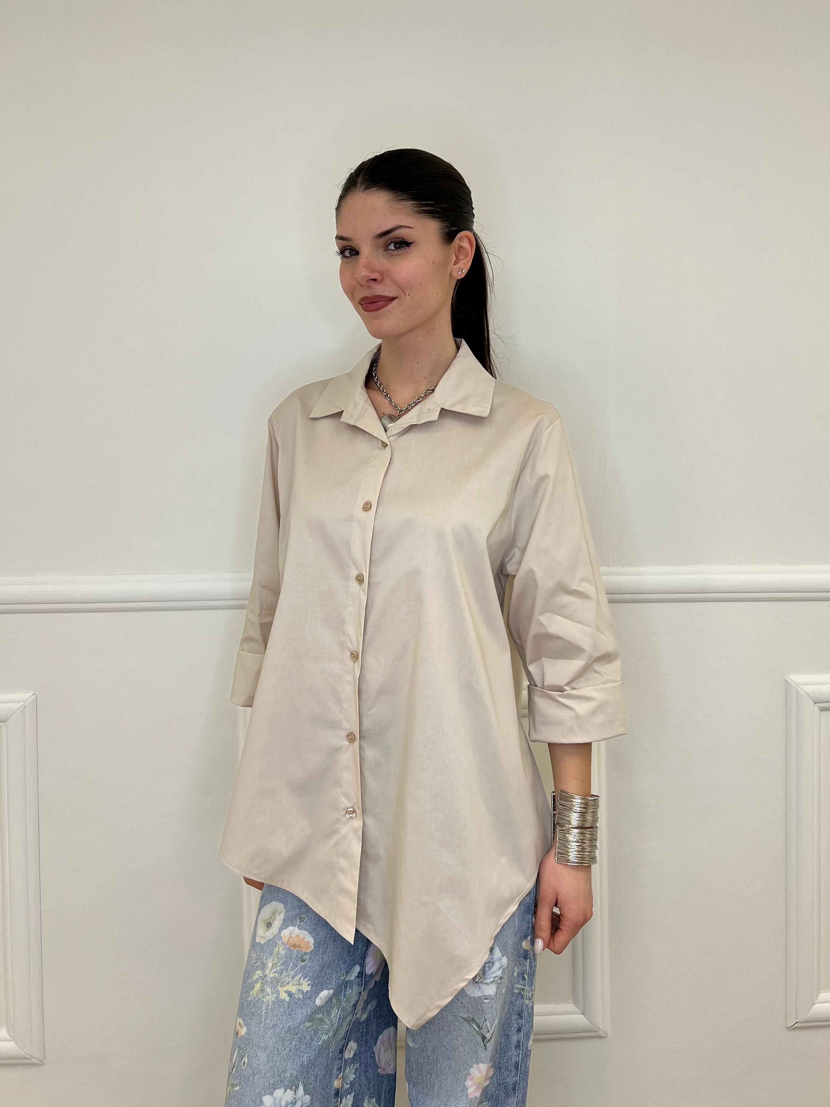 Camicia Asimmetrica 41915 Beige