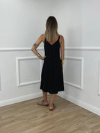 Vestito Corto In Crepe 11181 Nero