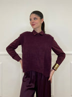 Gilet Kid Mohair 5218 Burgundy