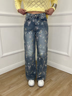 Jeans Con Ricami e Paillettes MC5329