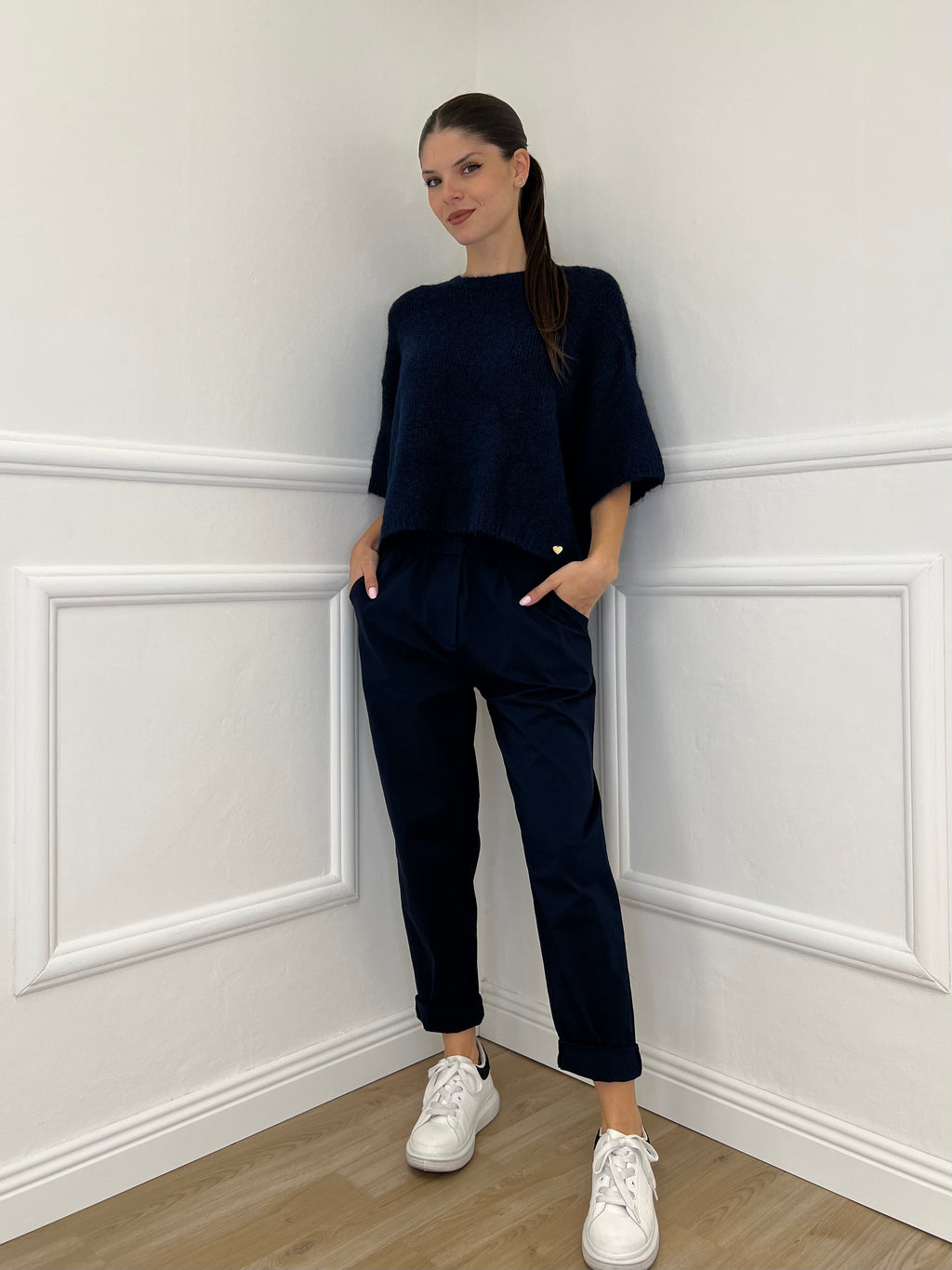 Maglia Mohair J28168 Blu - Bazar Abbigliamento