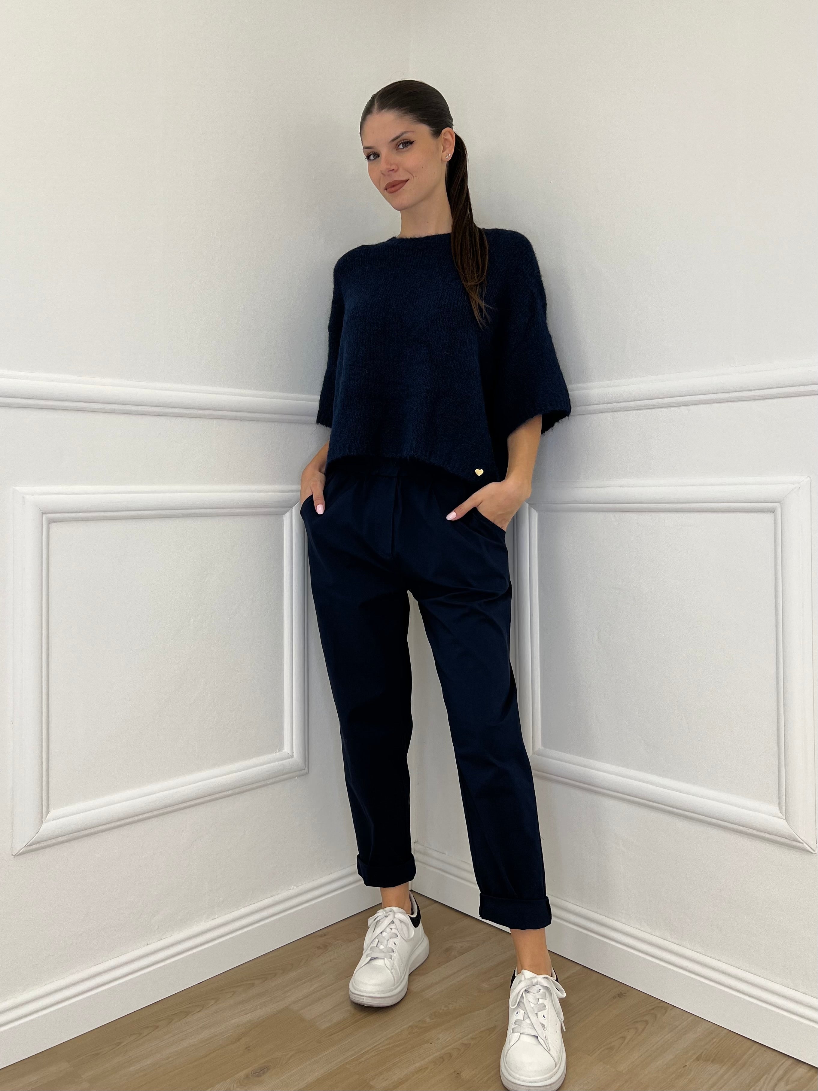 Maglia Mohair J28168 Blu - Bazar Abbigliamento