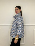 Giacca In Taffetà a Quadri 190771 Blu