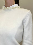 Maglia Collo Perle 25224 Panna