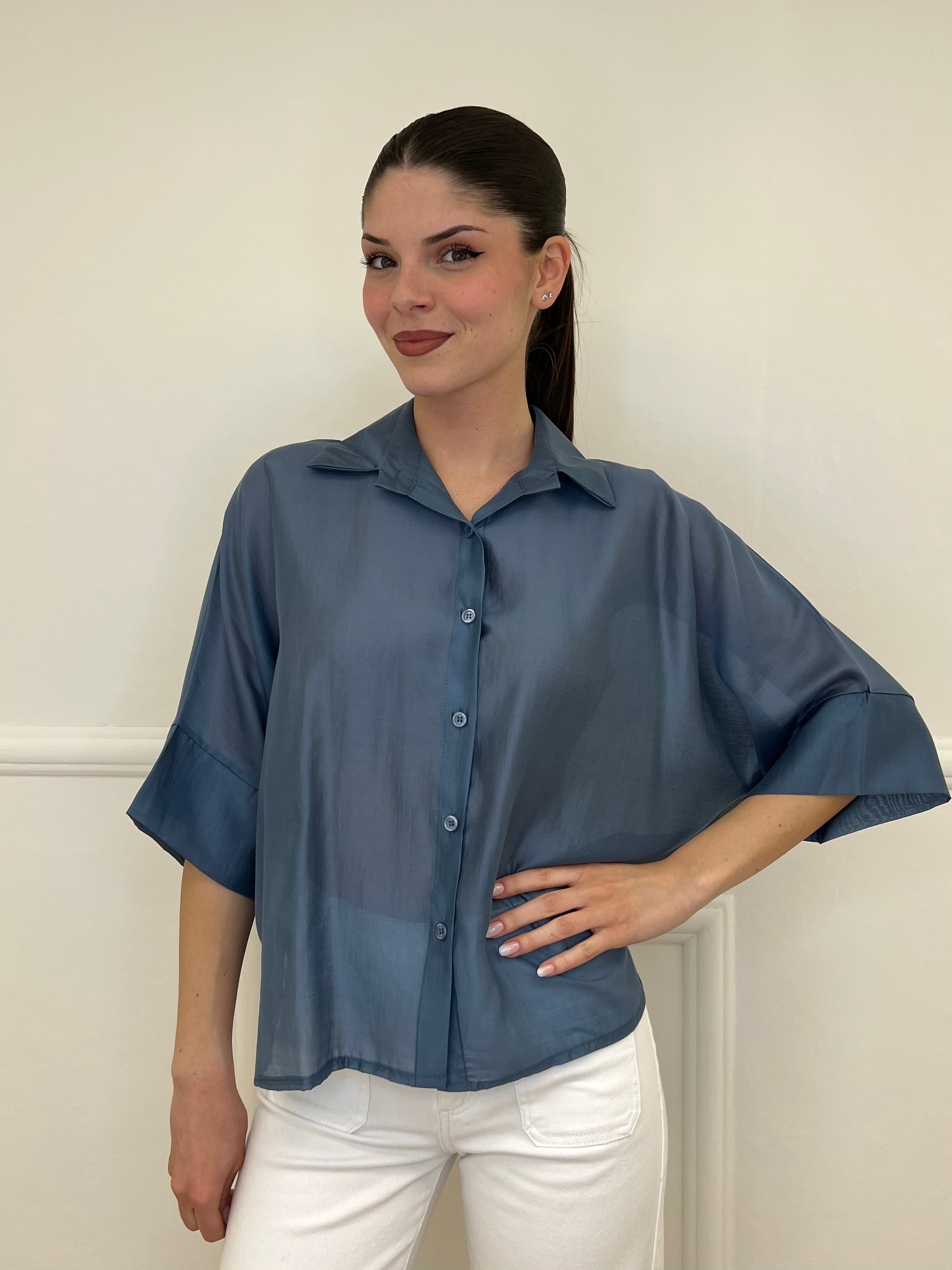 Camicia Over Tencel 7055 Jeans - Bazar Abbigliamento