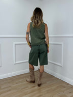 Bermuda In Cotone Con Cintura 81624 Verde
