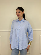 Camicia No Vabbè a Righe 5081 Azzurro e Rosso