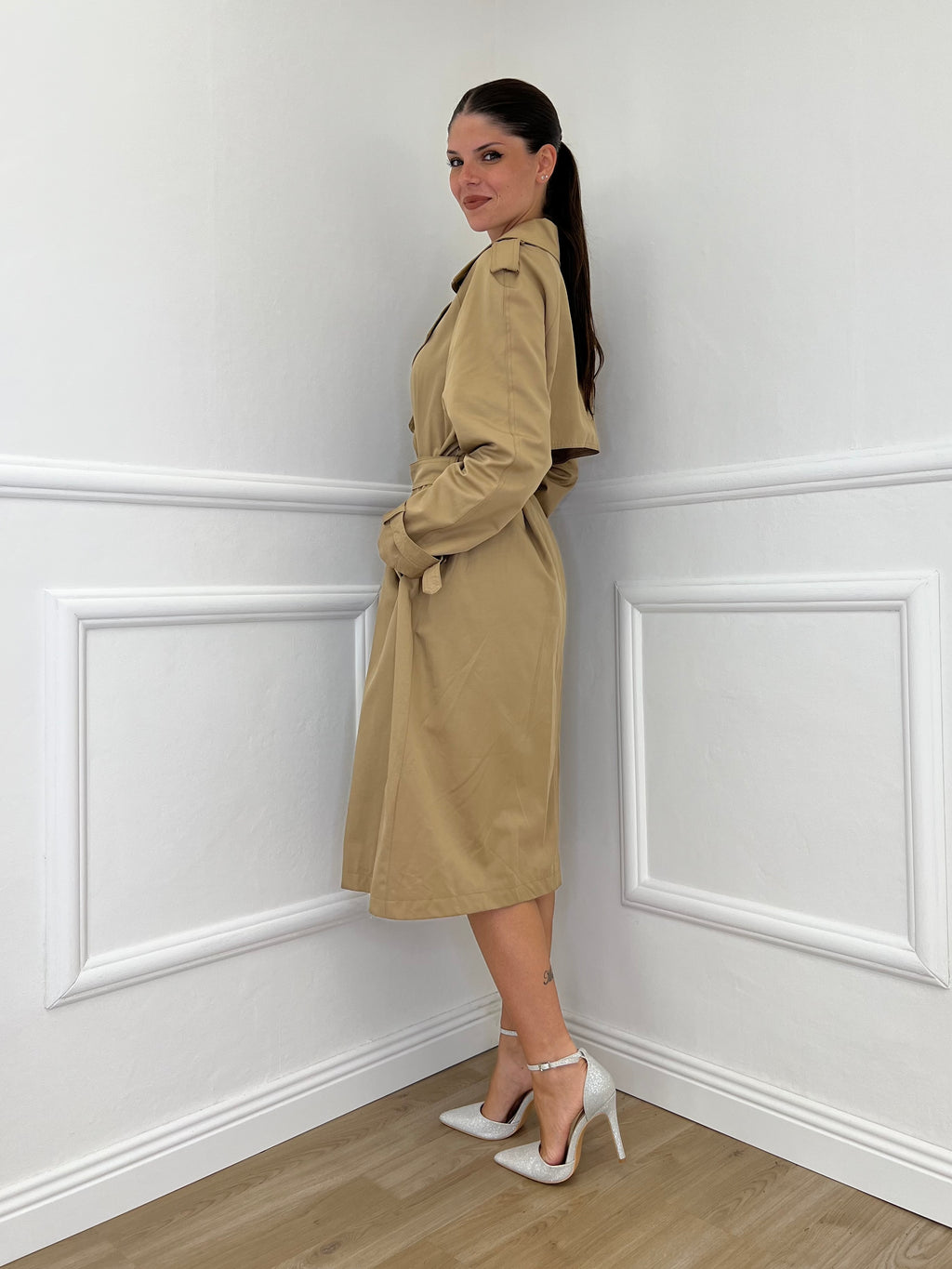 Trench Y004 Khaki - Bazar Abbigliamento