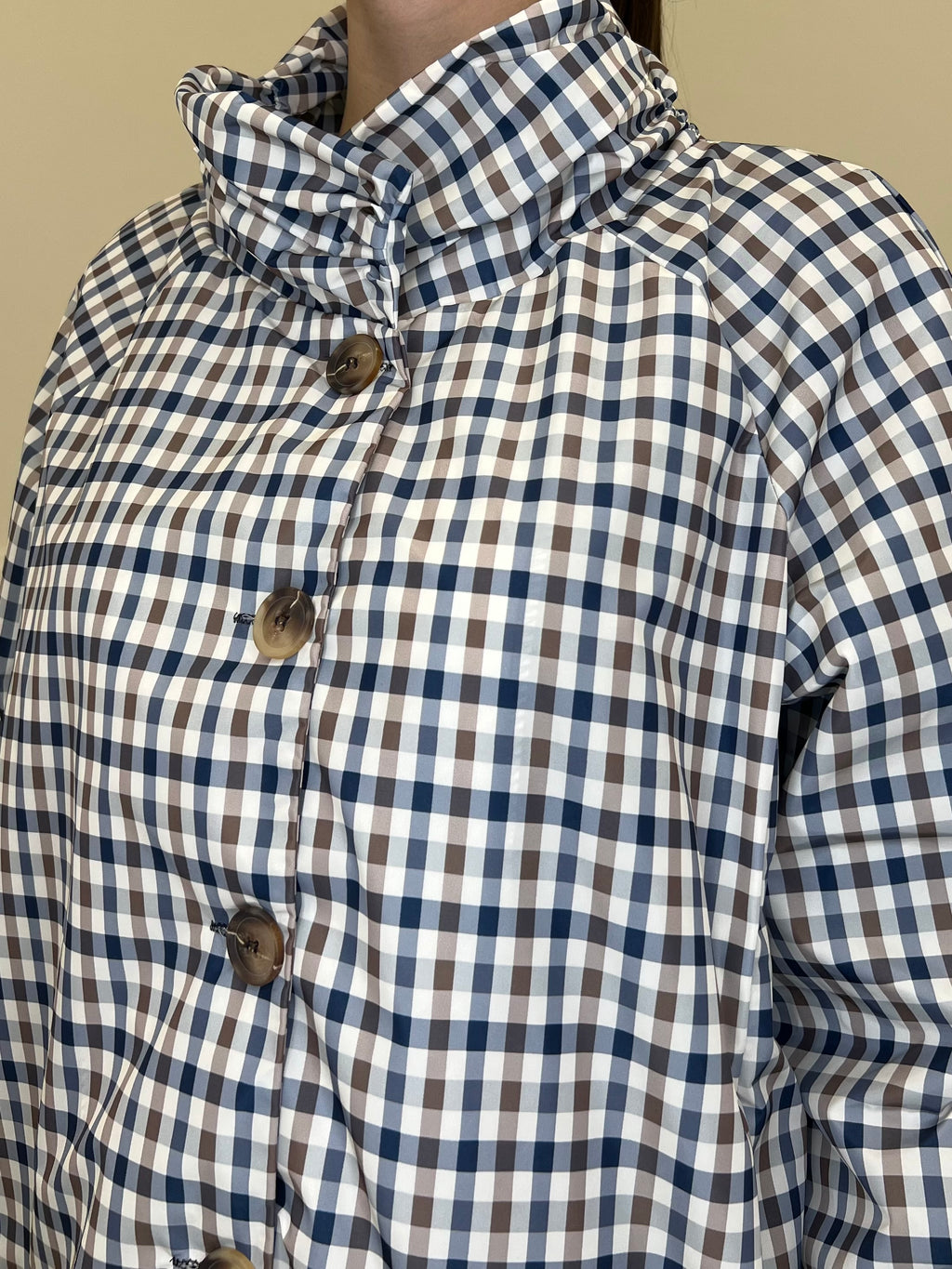 Giacca In Taffetà a Quadri 190771 Blu