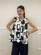 Blusa Smanicata a Trapezio Fantasia 3138