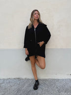 Maxi Felpa con Cappuccio 41857 Nero