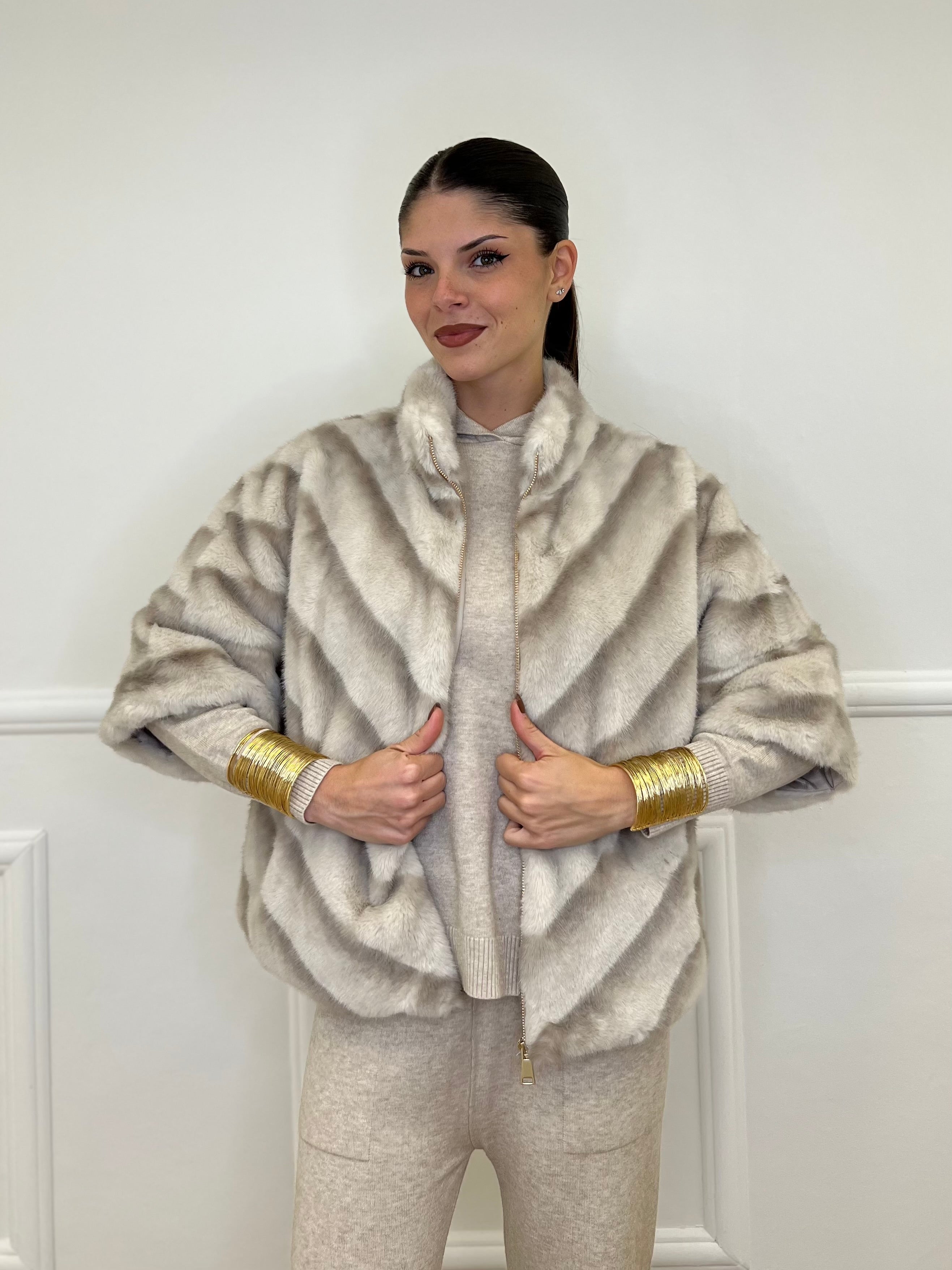 Pelliccia Chevron C037 Ecru