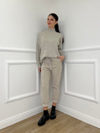 Pantalone Regular Millerighe 20357 Ecru