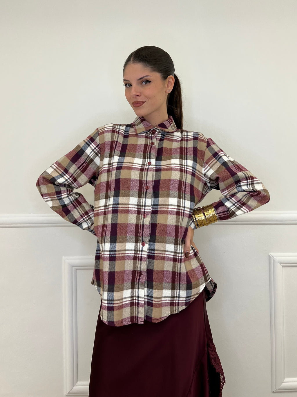 Camicia Nova Check A35-1 Burgundy