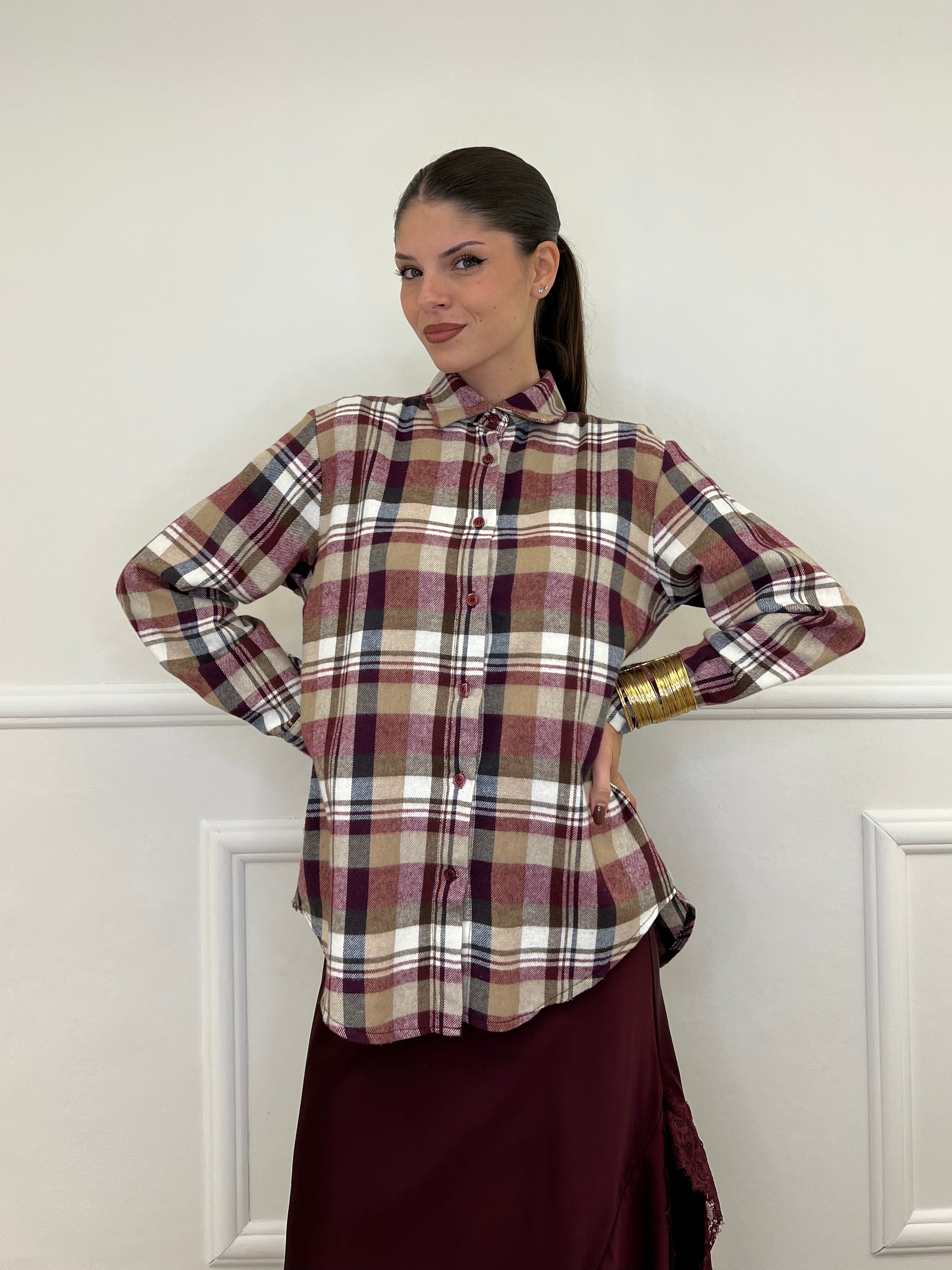 Camicia Nova Check A35-1 Burgundy