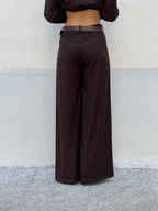 Pantalone Palazzo Gessato 5897 Marrone