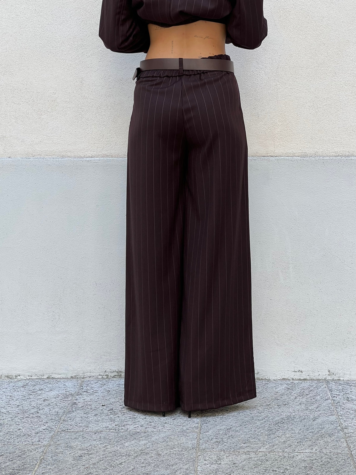 Pantalone Palazzo Gessato 5897 Marrone