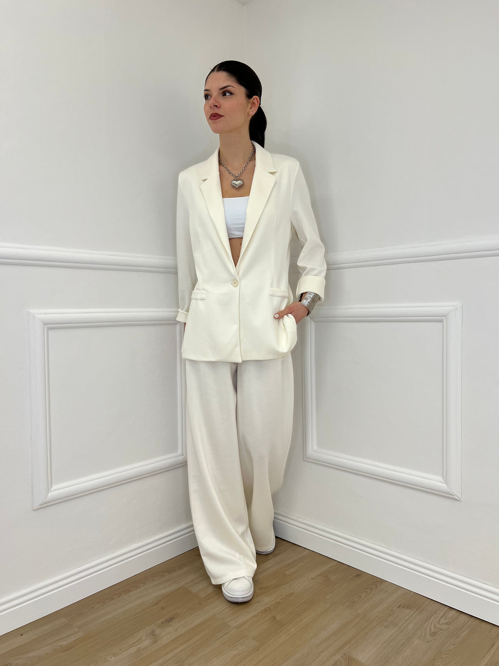 Blazer in Viscosa 27435 Panna