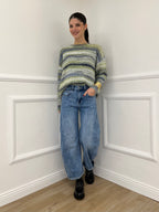 Maglia Girocollo Multicolor 25205 Verde