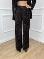 Pantalone Ciniglia Paillettes 2460 Moro