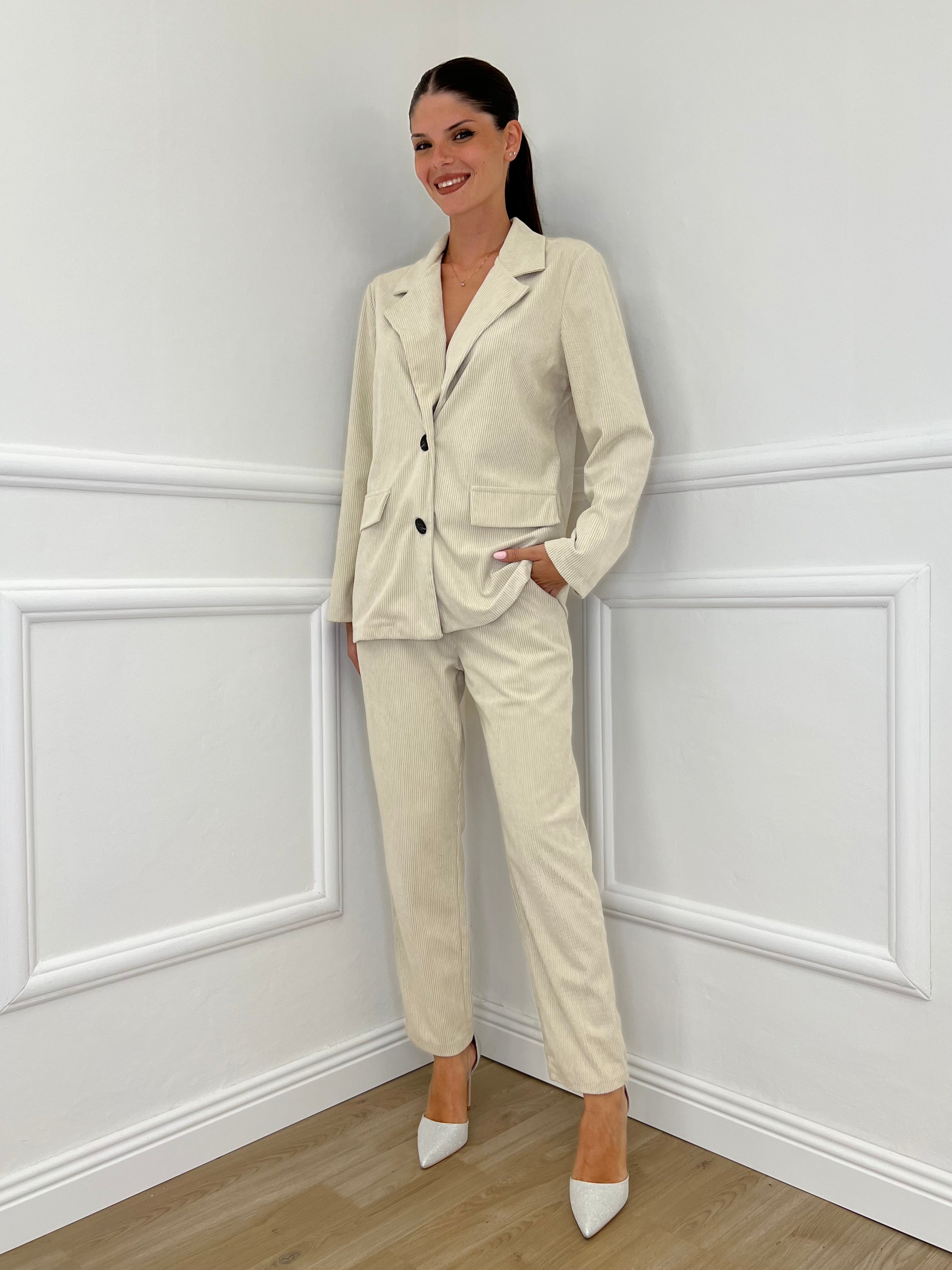 Giacca Corduroy 25790 Panna - Bazar Abbigliamento