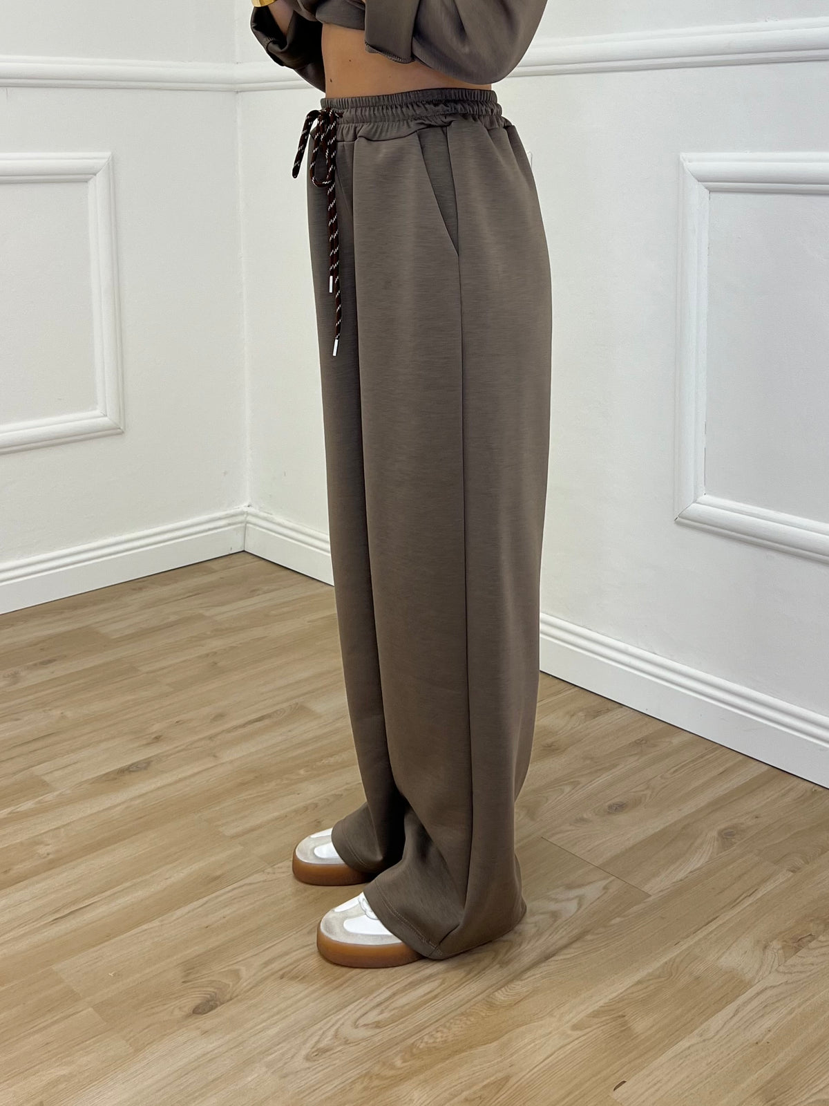Pantalone Coulisse Felpa D28793 Taupe