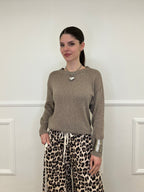 Maglia Over Cotone 3686 Taupe