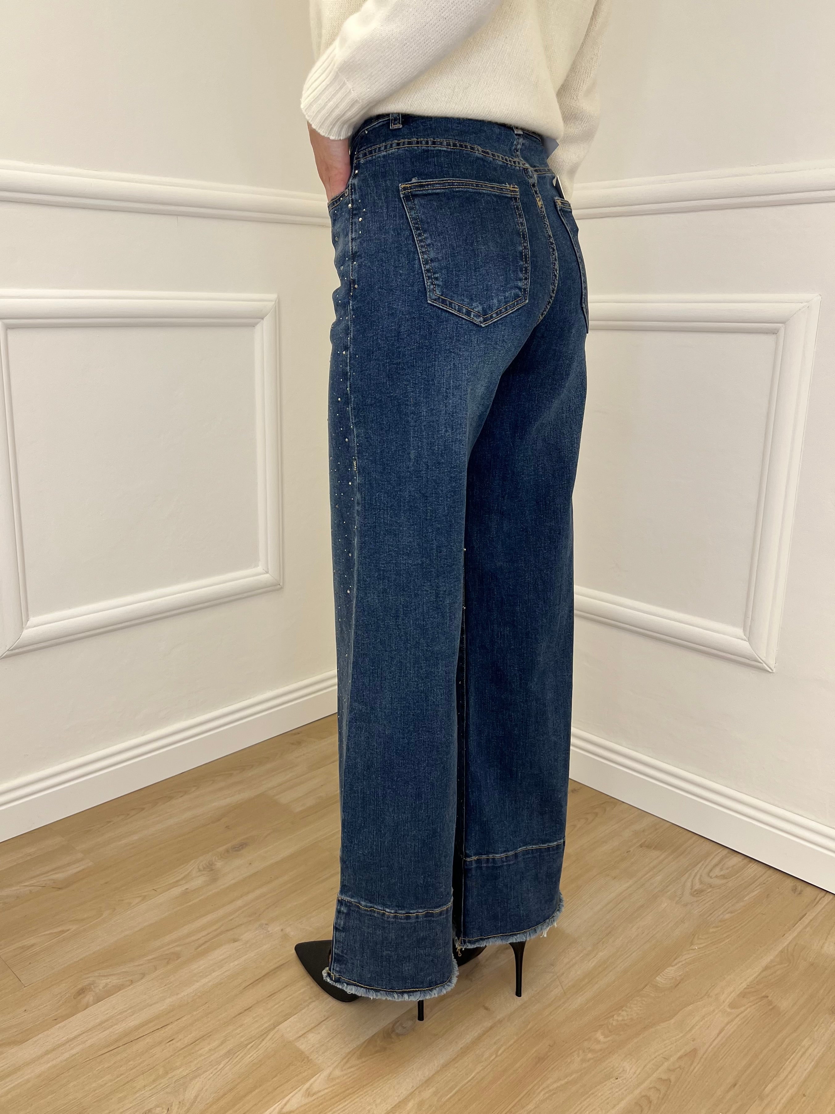 Jeans Strass K813-1 Blu