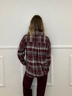 Camicia Over Madras 42932 Burgundy