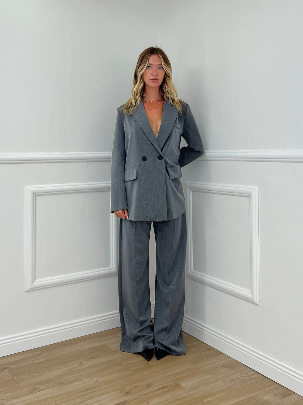 Blazer Doppiopetto Oversize 2412 Grigio