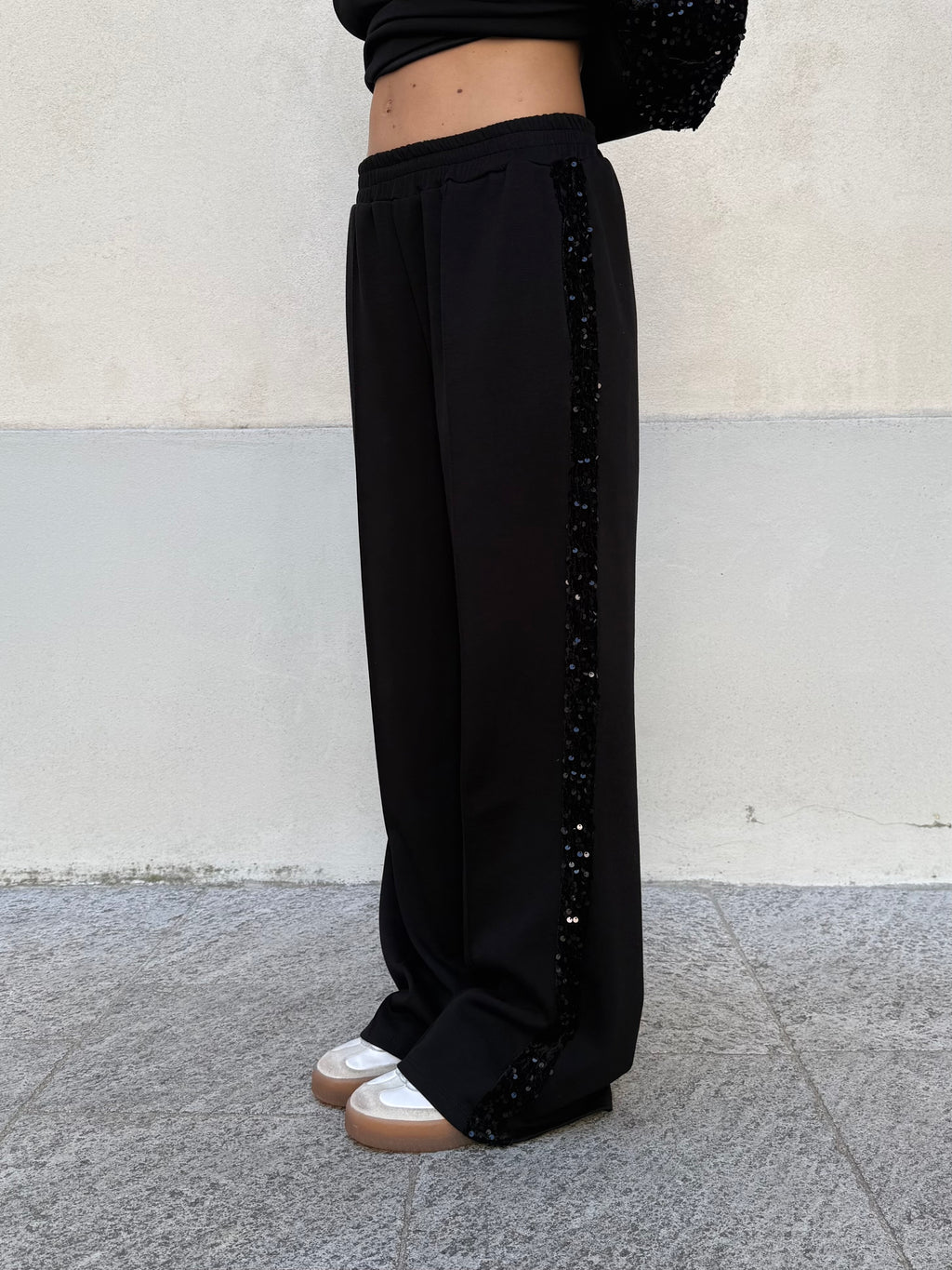 Tuta Inserti Paillettes L3110 Nero