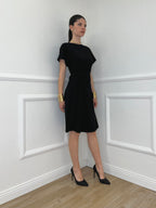 Vestito Con Drappeggio e Fiocco 4782 Nero