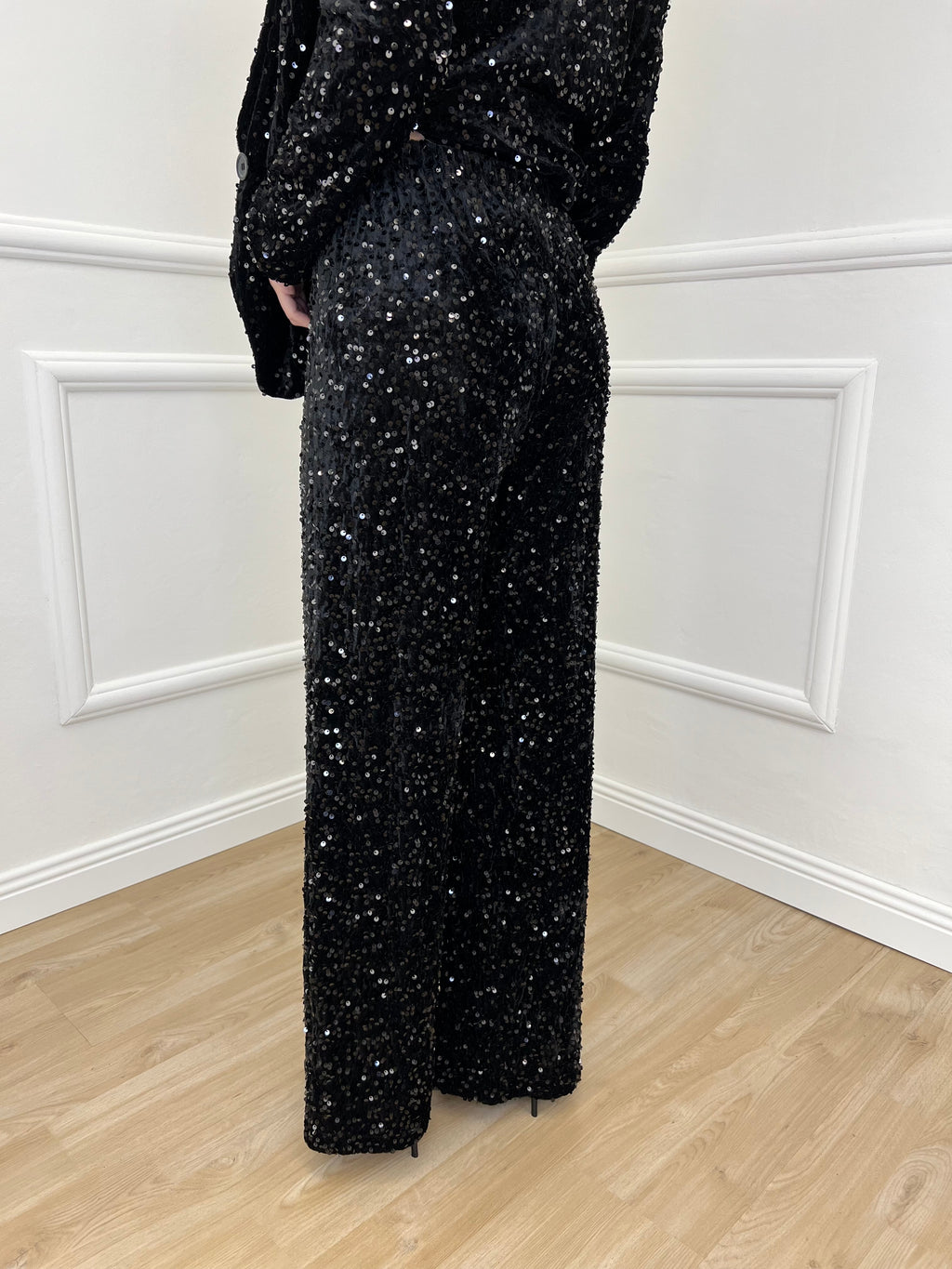 Pantalone Ciniglia Paillettes 2460 Nero