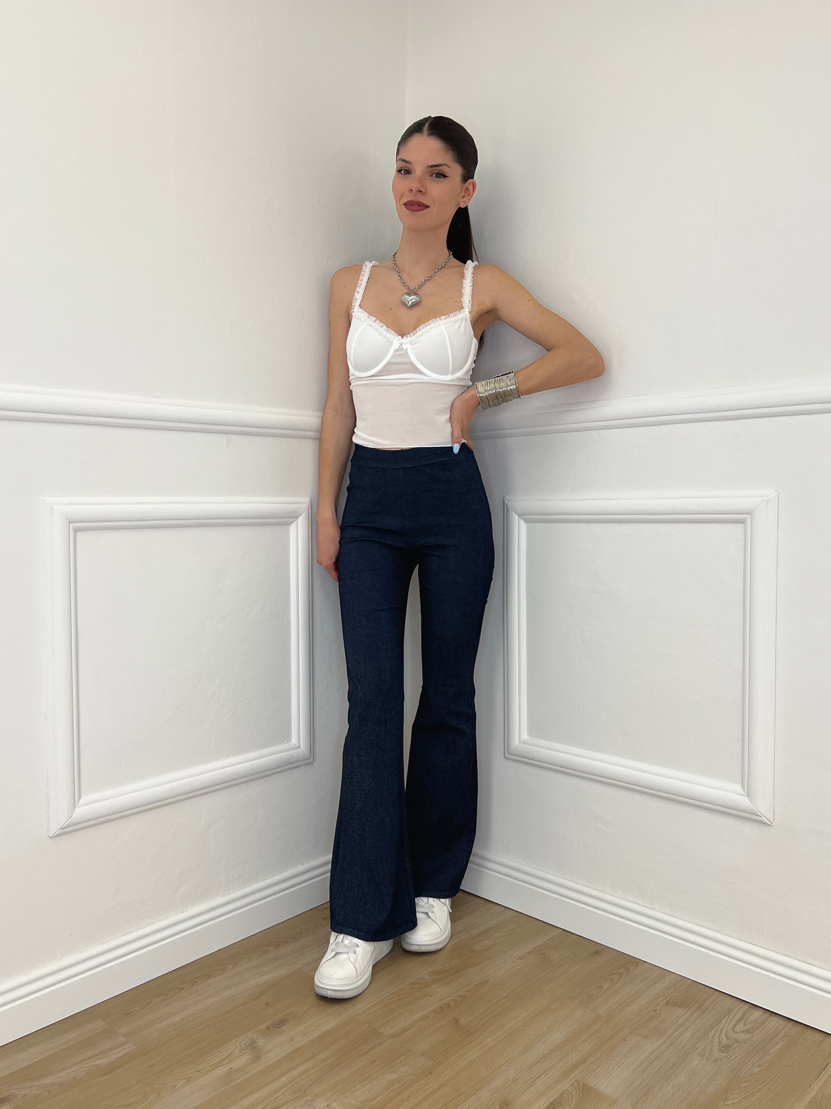 Jeans Flare Chambray 5025 Blu