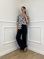 Camicia Fiori Coreana 2588-2 Blu